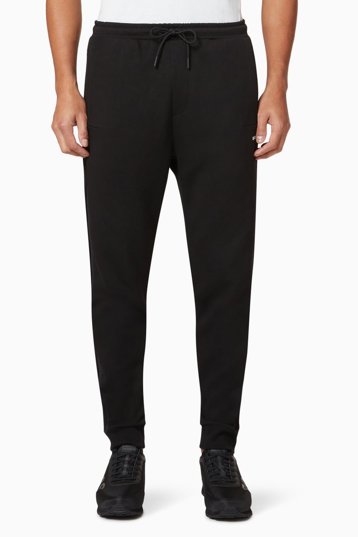 

Hadiko Logo Tape Tracksuit Bottoms in Cotton Blend, Black