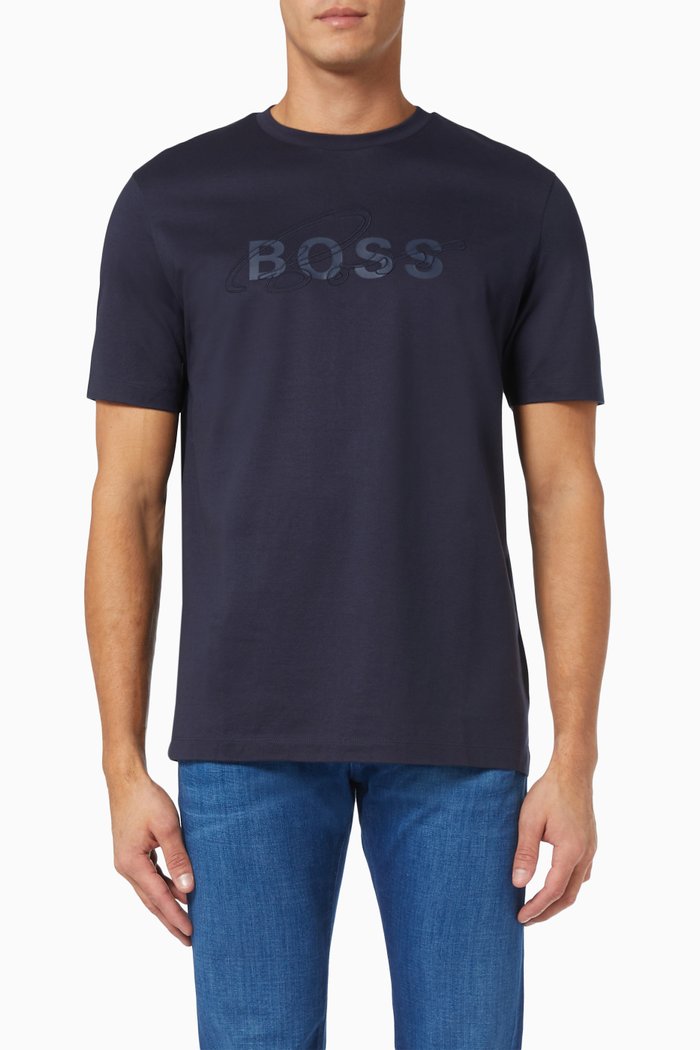

Logo T-Shirt in Cotton Jersey, Blue