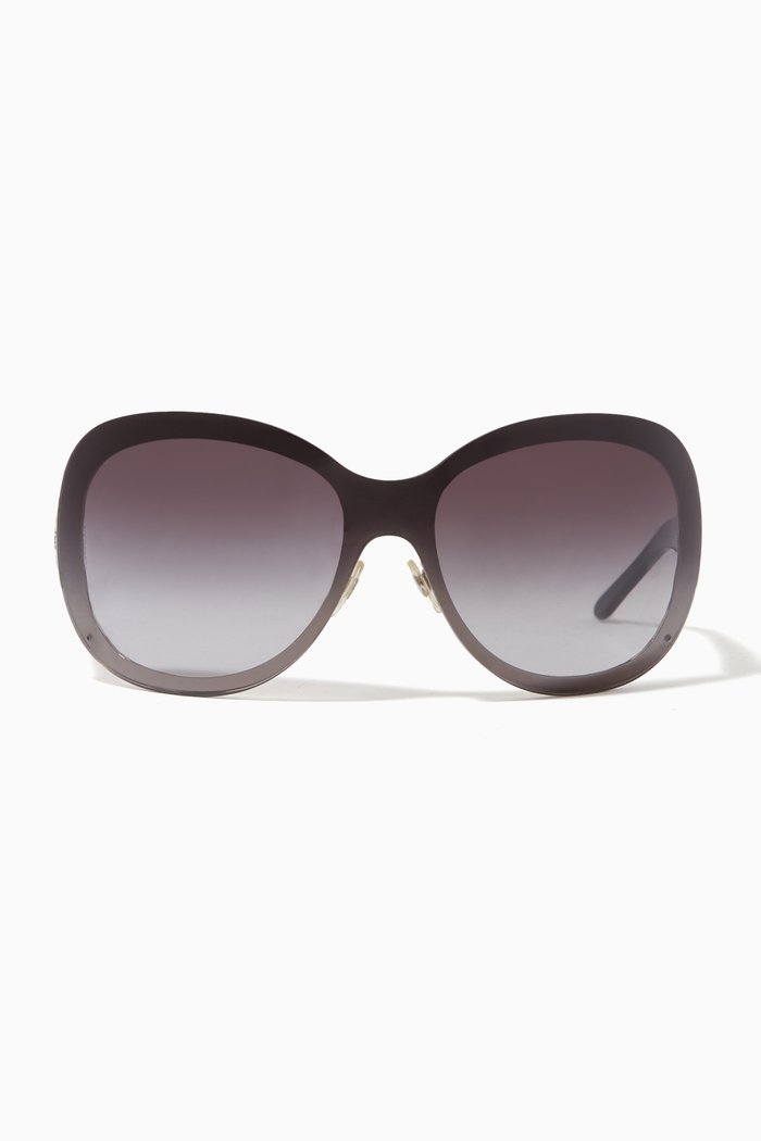

Oversized Tinted Sunglasses in Acetate, Black