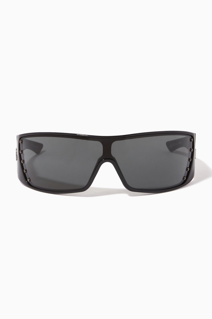 

Star Rectangle Sunglasses in Acetate, Black