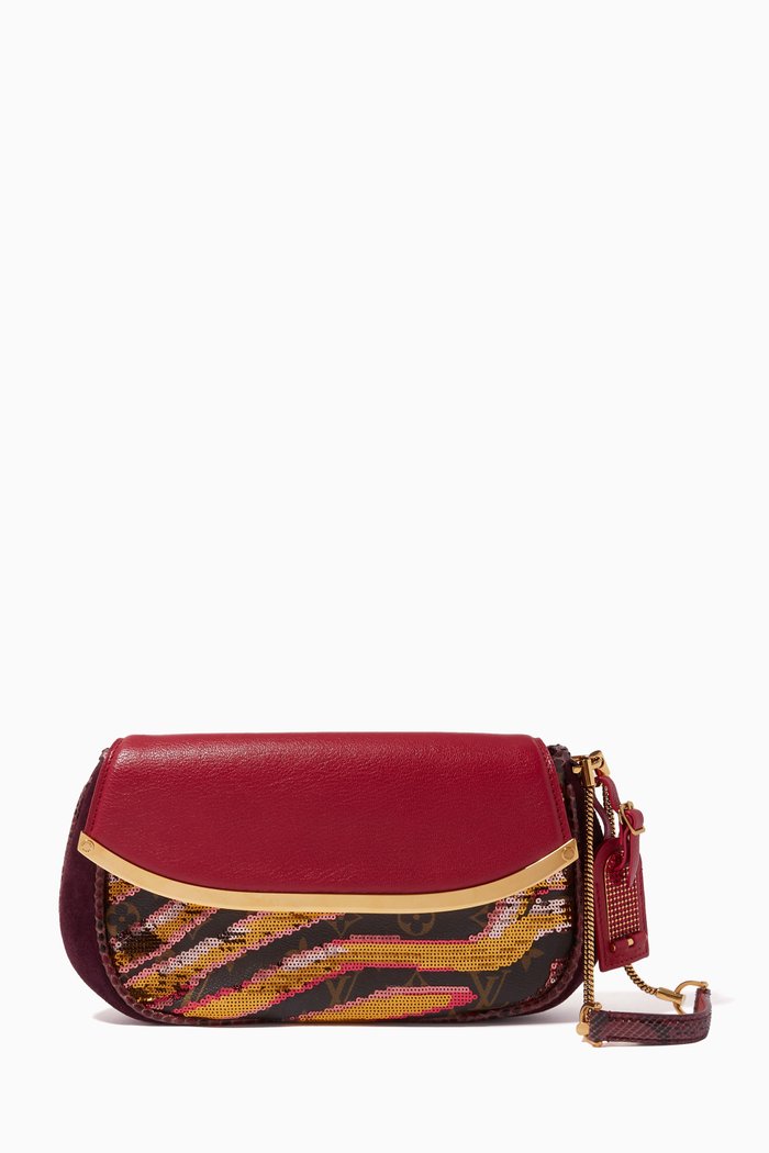 

Savage Club Clutch in Sequin Monogram Canvas & Leather, Multicolour