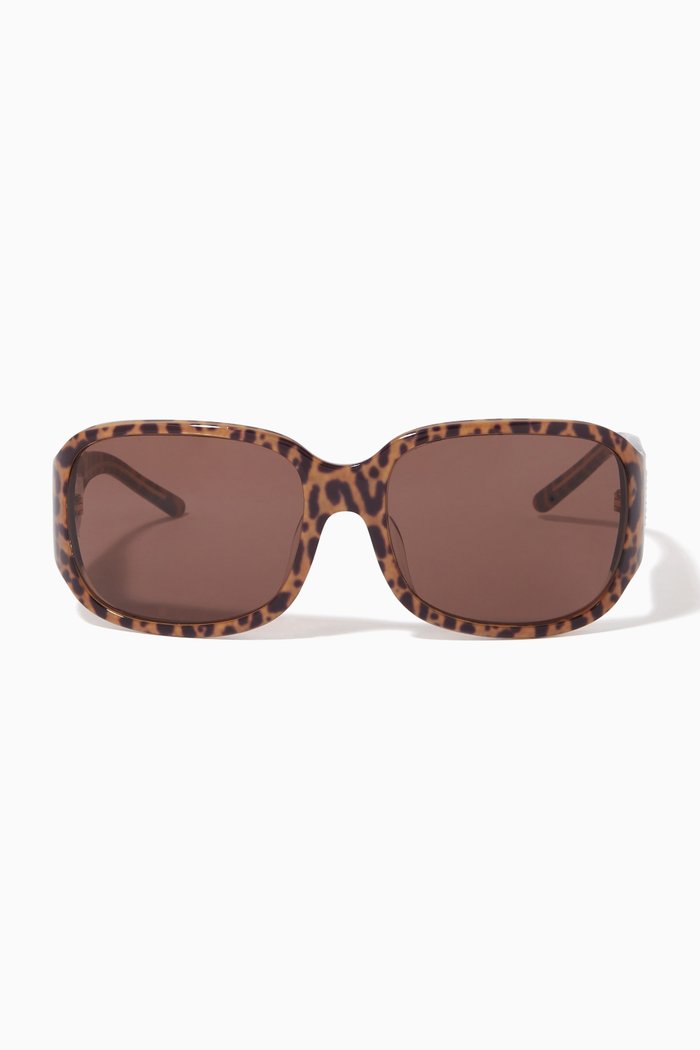 

DG Oversized Sunglasses in Leopard Acetate, Multicolour