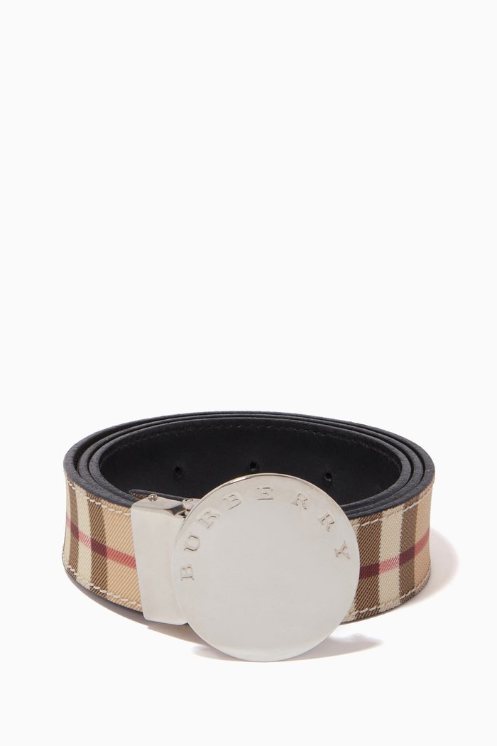 

Monogram Belt in Vintage Check & Leather, Multicolour