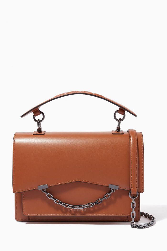 

K/Karl Seven Shoulder Bag in Leather, Brown