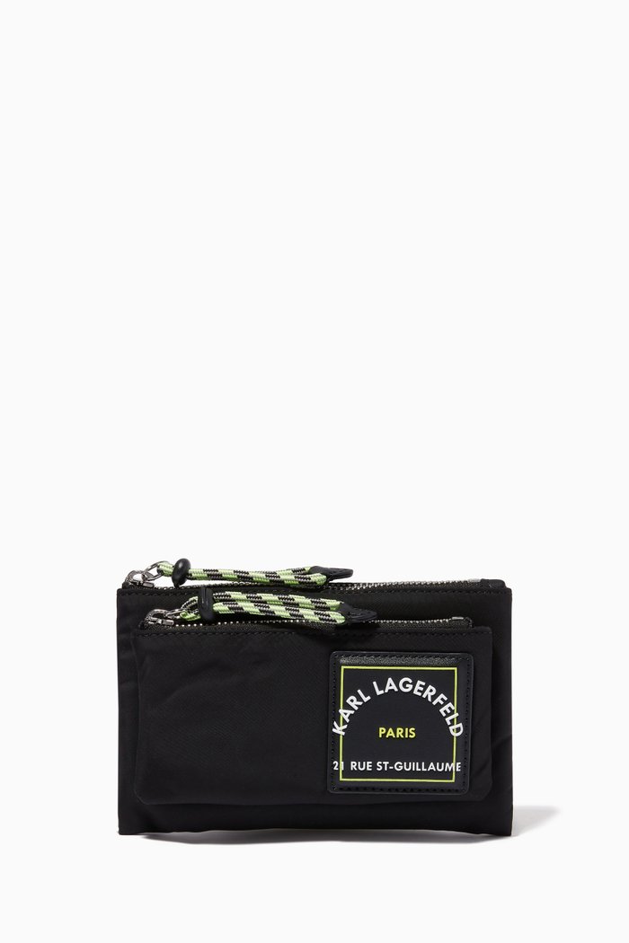 

Rue St-Guillaume Double Pouch in Recycled Nylon, Black