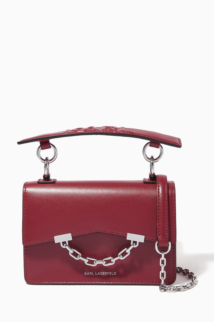 

Middle East Exclusive K/Karl Seven Mini Shoulder Bag In Leather, Red