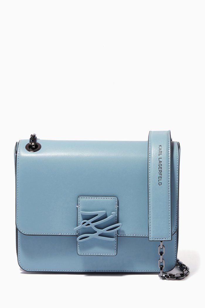 

K/Autograph Shoulder Bag in Leather, Blue