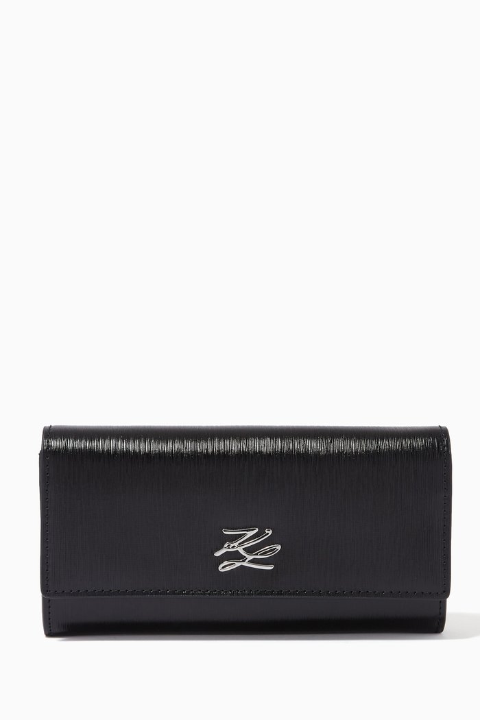 

K/Autograph Wallet in Leather, Black