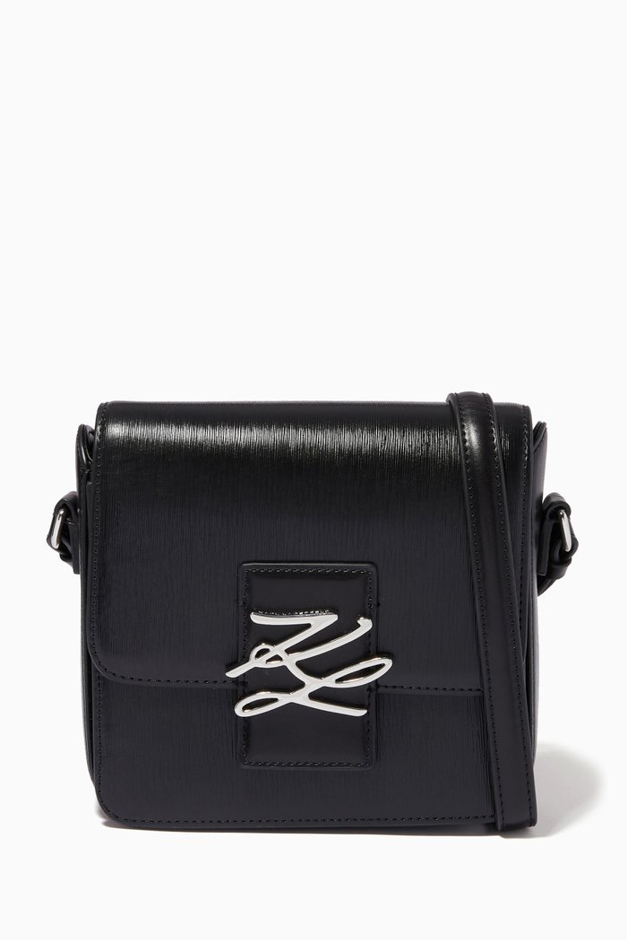 K/Autograph Crossbody Bag in Leather, Black