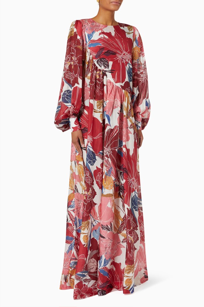 

Camile Dress in Silk, Red