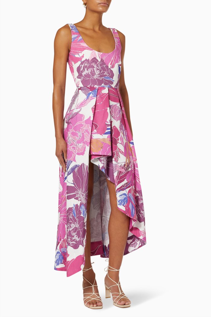 

Fleur Dress in Linen & Cotton, Purple