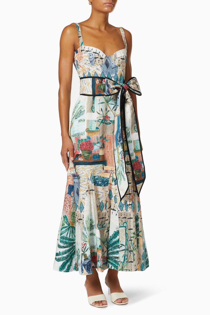 

Loana Dress in Linen & Cotton, Multicolour