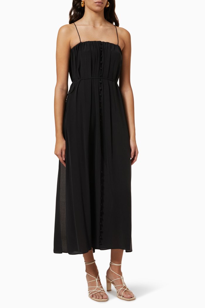 

Naomi Maxi Dress in Silk Chiffon, Black