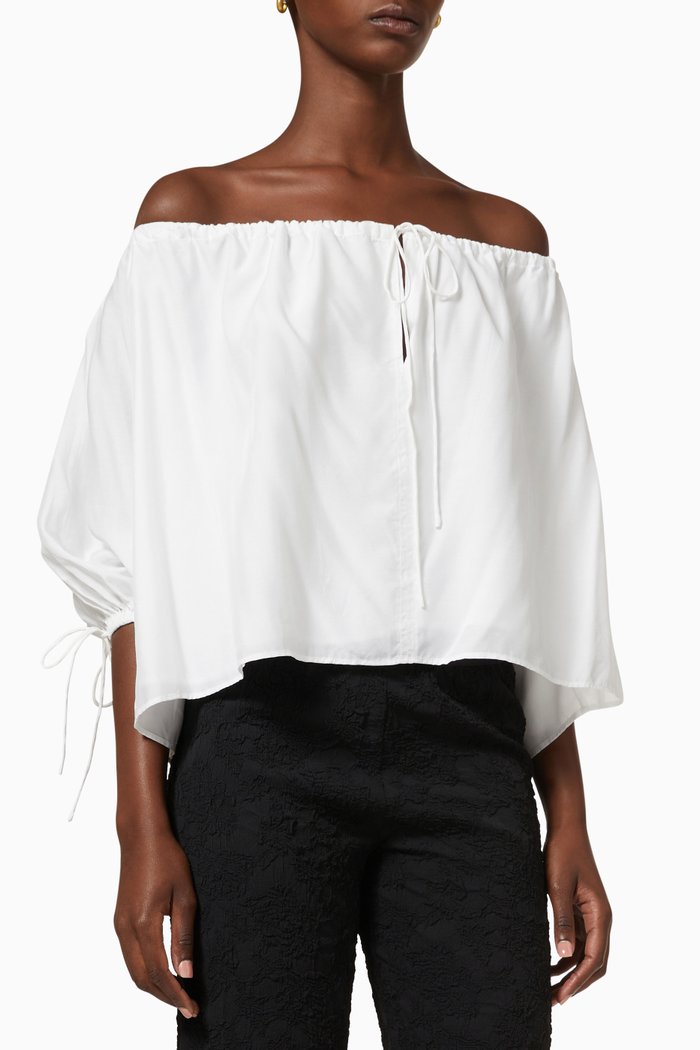 

Savannah Smock Top in Silk Viscose, White