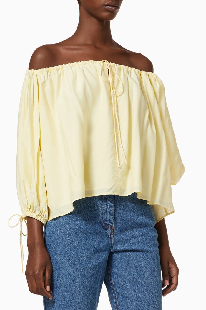 

Savannah Smock Top in Silk Viscose, Yellow