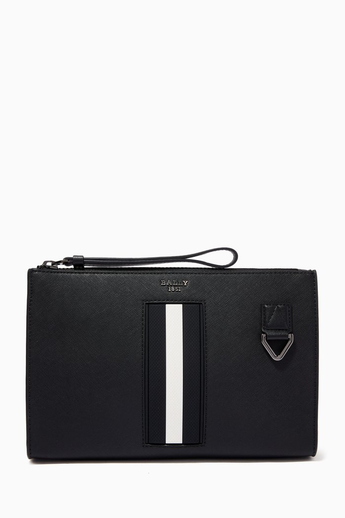 

Makid Clutch Bag in Recycled Leather, Black