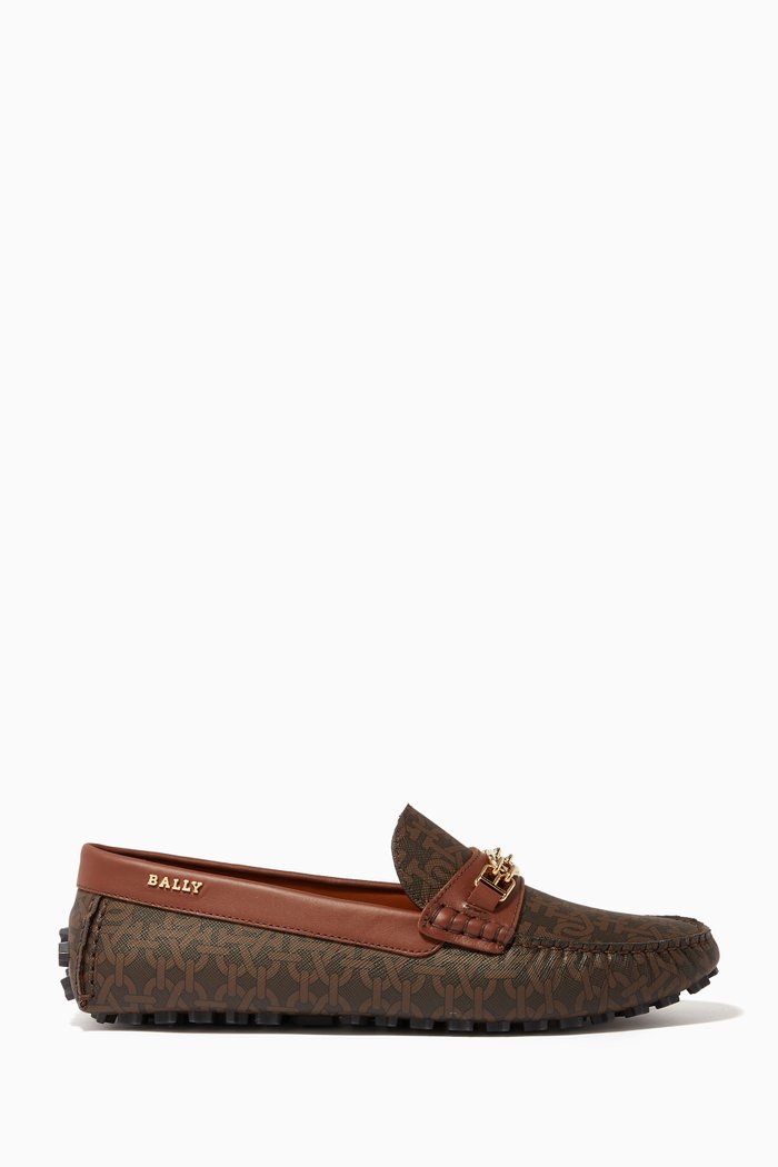 Lezy Drivers in Monogram TPU, Brown