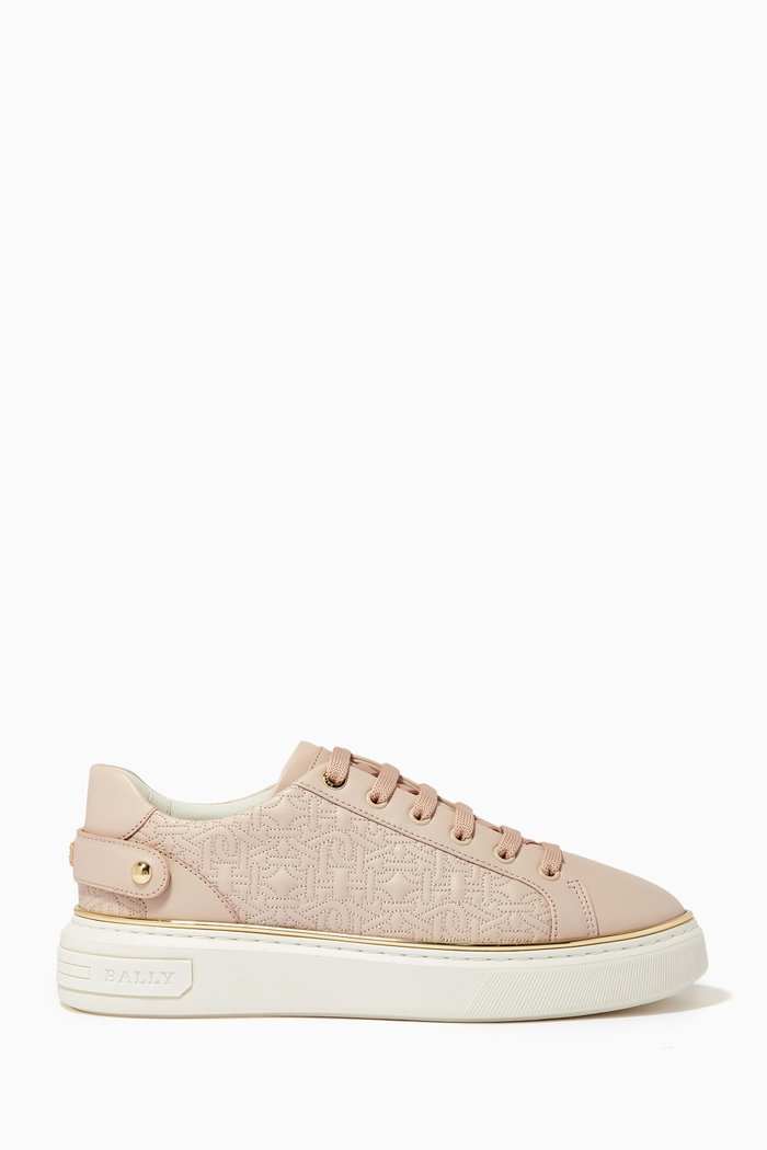 

Malya Sneakers in B Monogram Leather, Pink