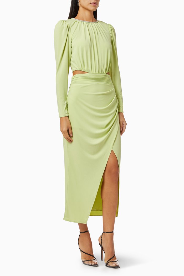 

Cut Out Midi Dress, Green