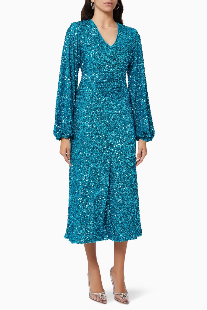 

Sirin Dress in Sequin, Blue