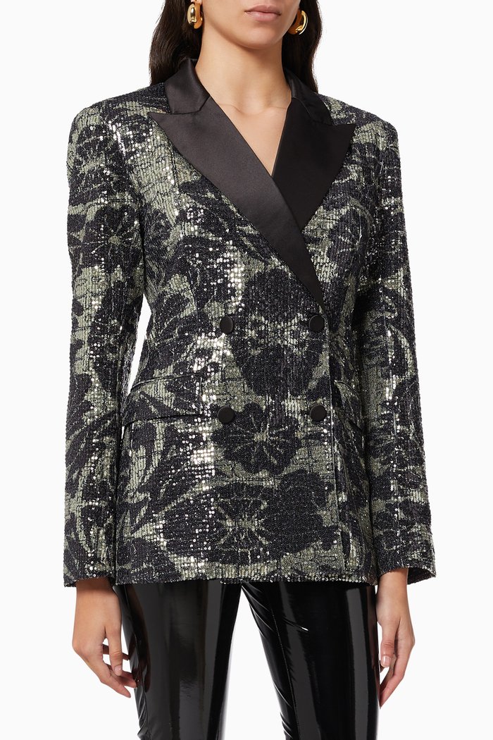 

Augustine Floral Blazer, Black