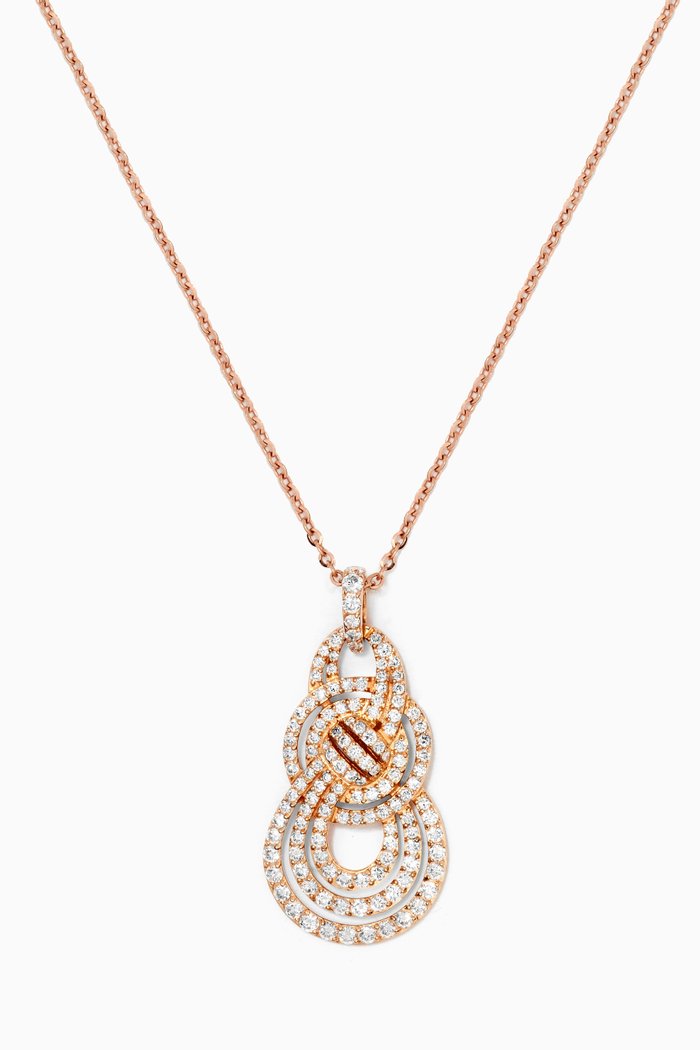 Entanglement Small Diamond Pendant in 18kt Rose Gold, White
