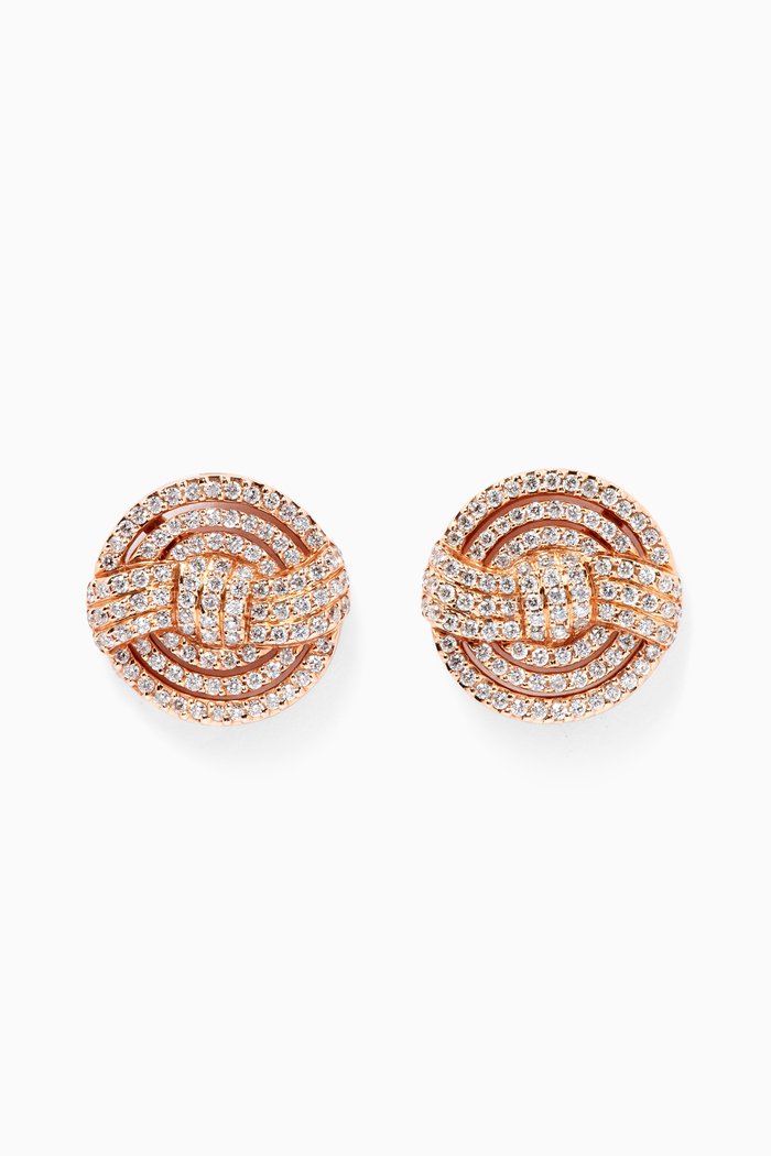

Entanglement Diamond Stud Earrings in 18kt Rose Gold, White