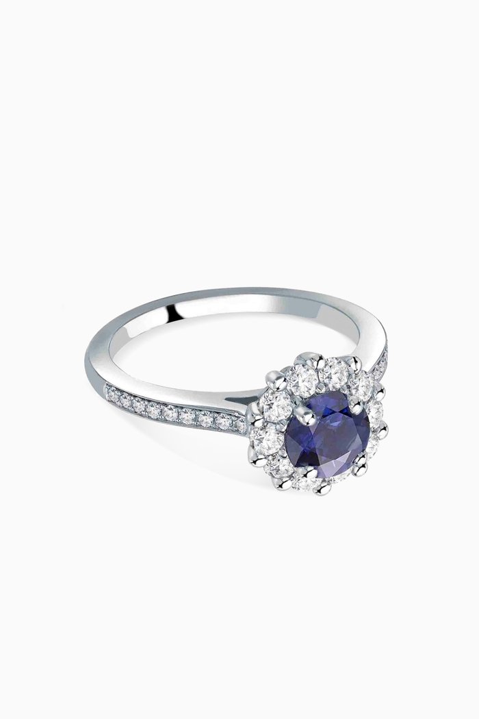 

Garrard 1735 Sapphire & Diamond Ring in Platinum, Blue