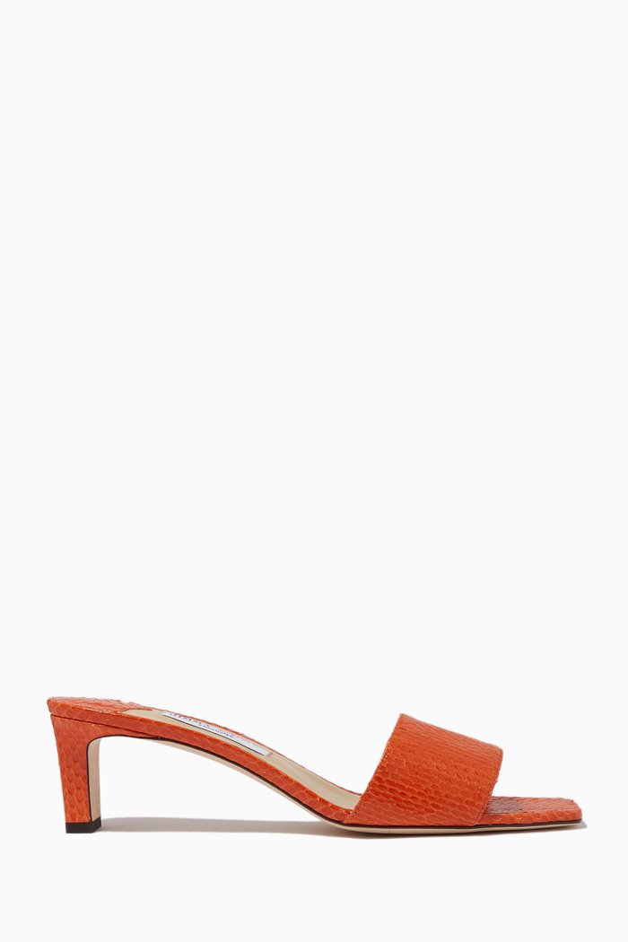 

UAE 50th Anniversary K-Slide 50 Mules in Elaphe Leather, Orange