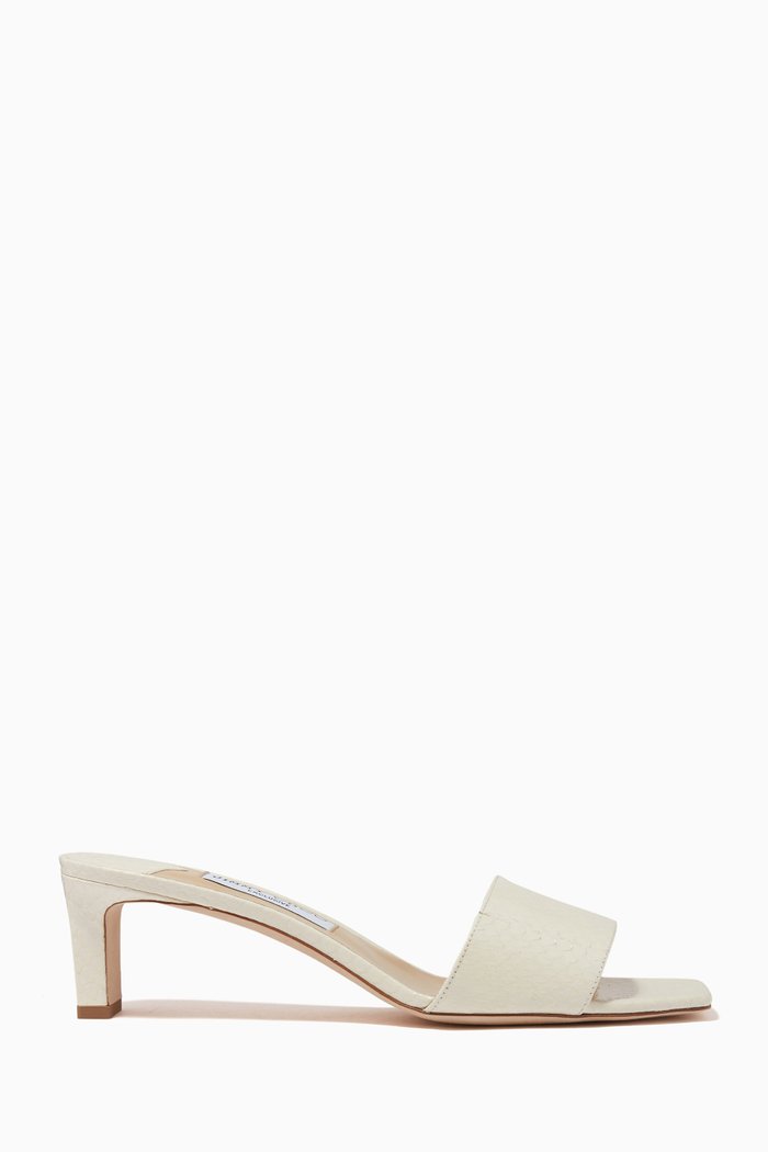 

UAE 50th Anniversary K-Slide 50 Mules in Elaphe Leather, Neutral