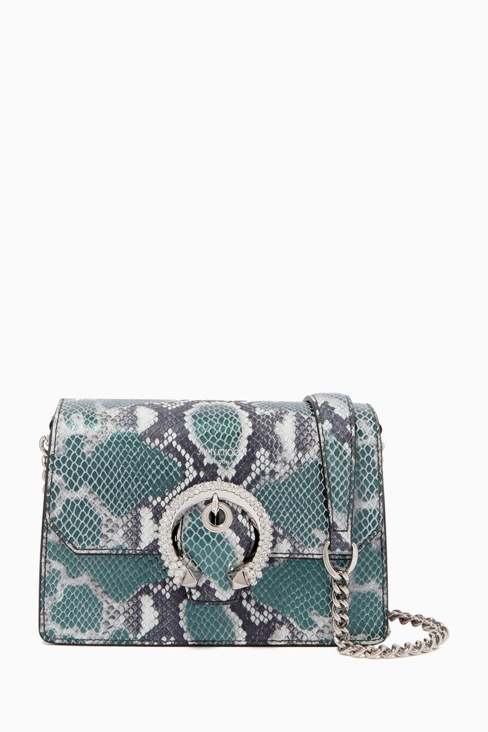

UAE 50th Anniversary Madeline Crossbody Bag in Snake Embossed Leather, Brown