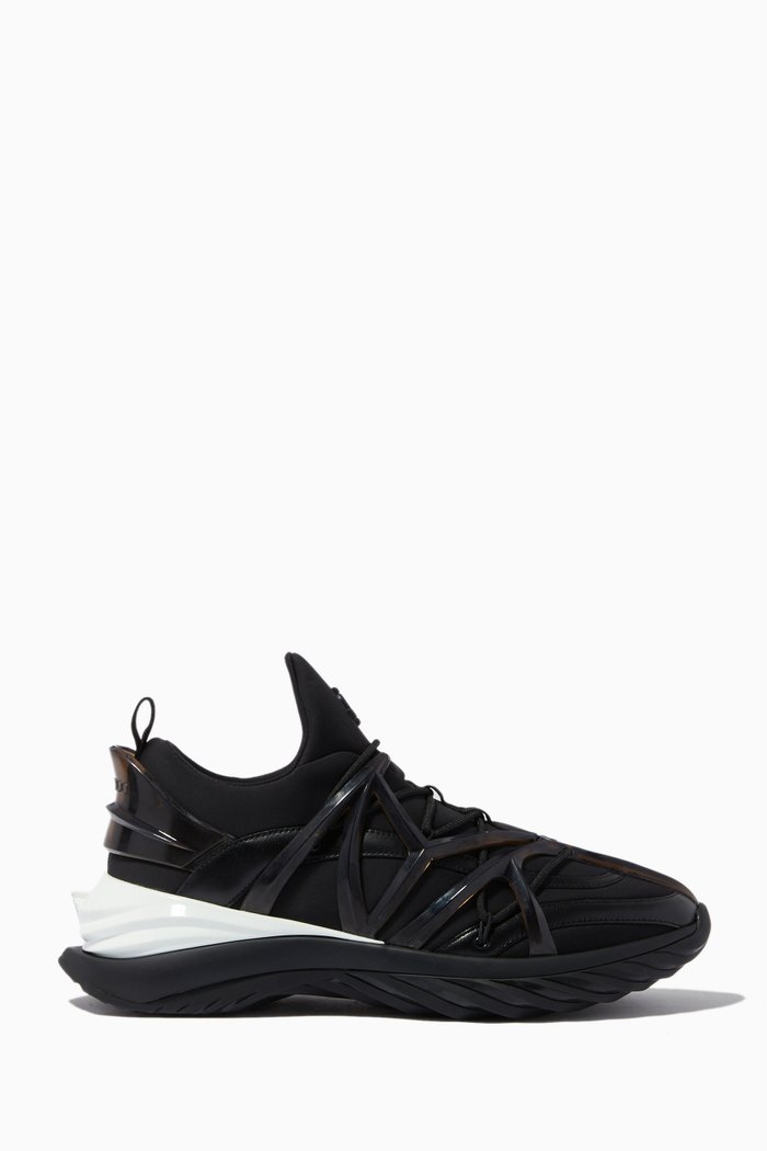 

Cosmos Sneaker in Leather & Neoprene, Black
