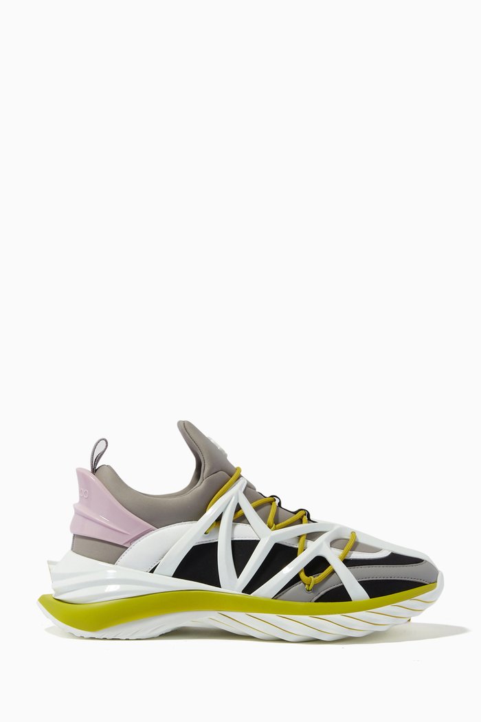 

Cosmos Sneaker in Leather & Neoprene, Grey