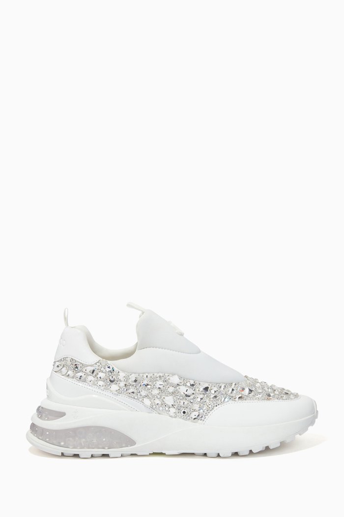 

UAE 50th Anniversary Memphis Crystal Sneakers in Neoprene & Leather, White