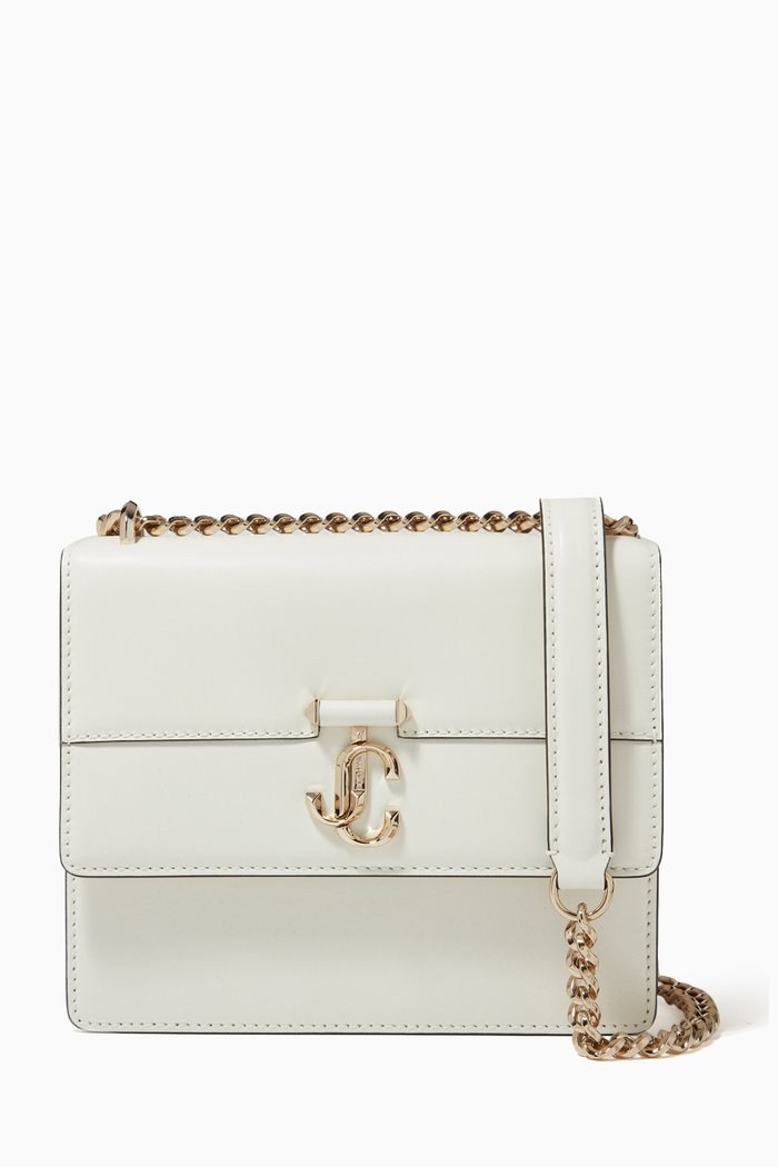 Varenne Quad Shoulder Bag in Leather, White