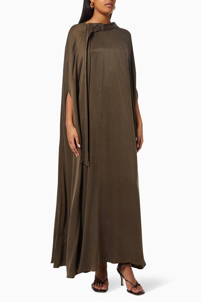 

Cape Style Maxi Dress, Green