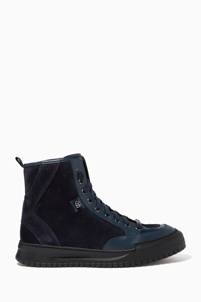 

High Top Sneakers in Calfskin, Blue