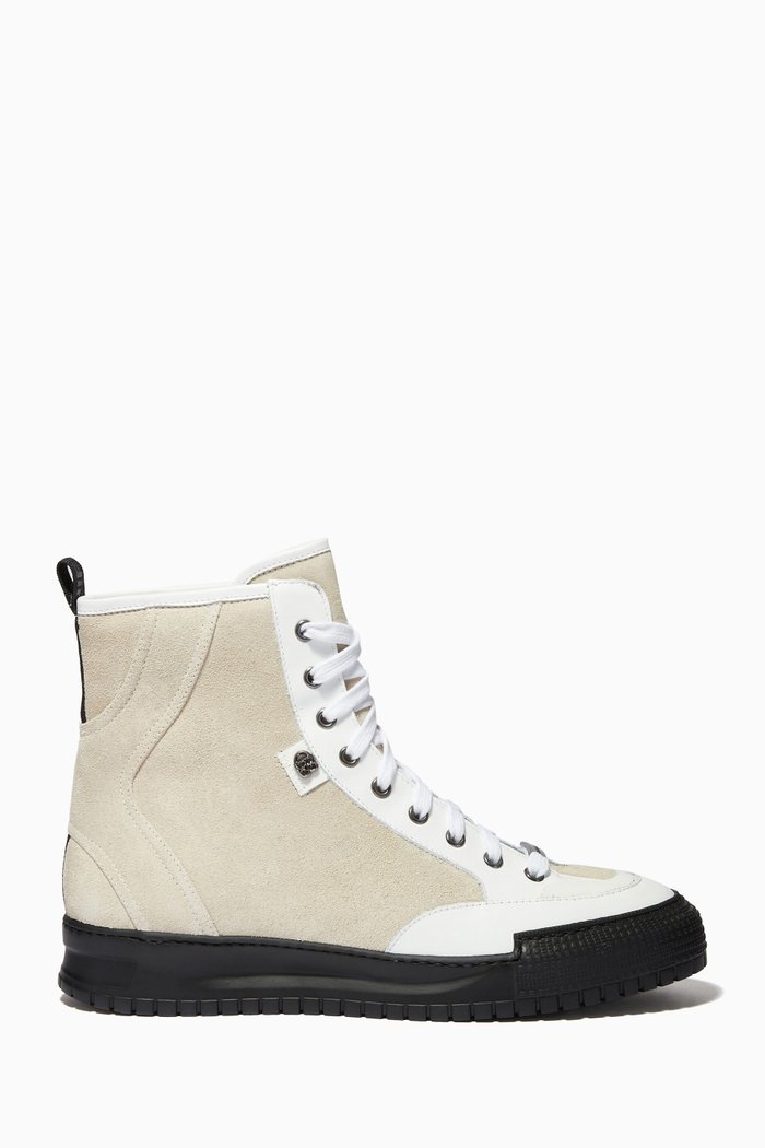 High Top Sneakers in Calfskin, Grey
