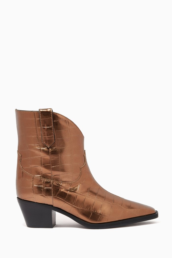 

Cowboy Boots in Metallic Embossed Calfskin