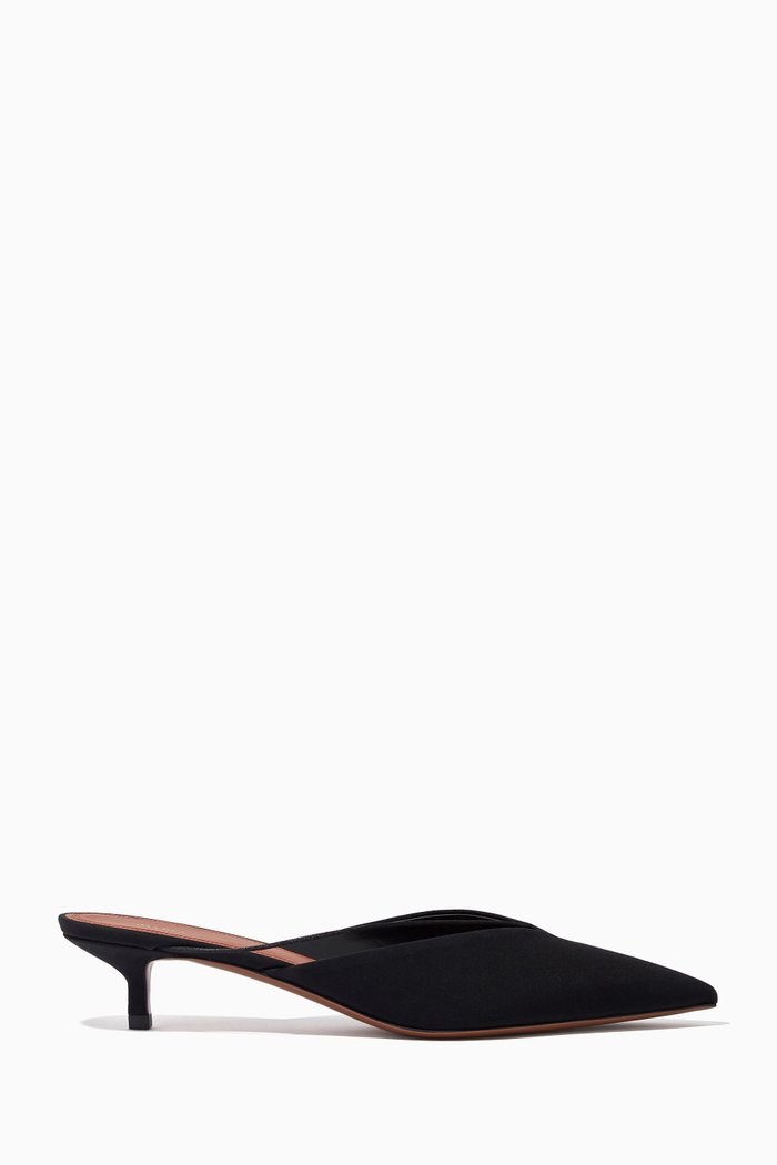 

Mago Mules in Crepe de Chine, Black