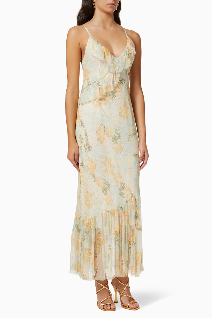 

Belle Maxi Dress in Silk Chiffon, Green
