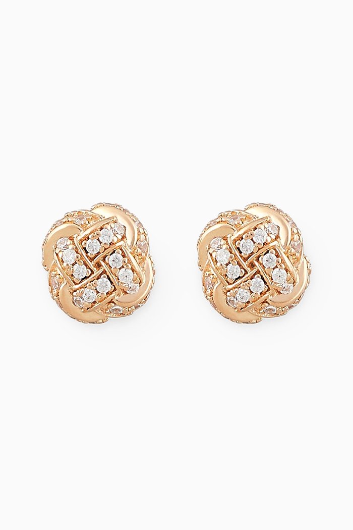 

EA Knot Sentimental Stud Earrings, Rose gold