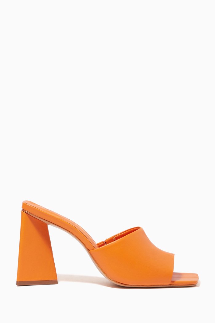 

Lizah 100 Mule Heels in Nappa Leather, Orange
