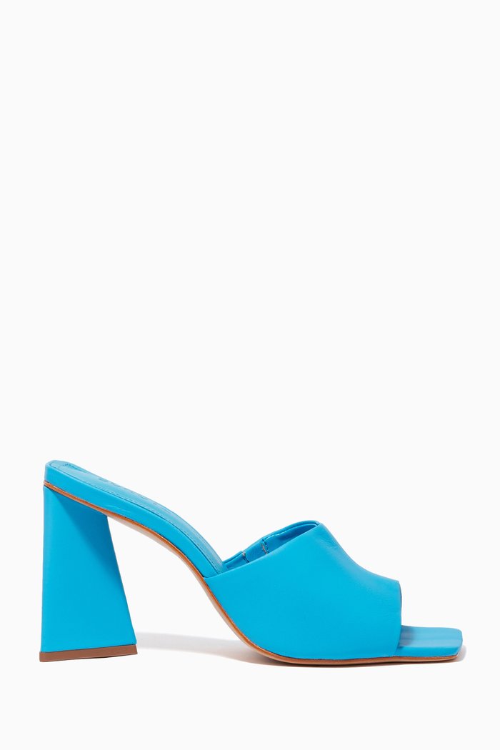 

Lizah Mule Heels in Nappa Leather, Blue