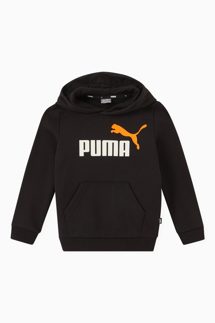 

Essentials+ Two-Tone Logo Hoodie in Jersey, Black