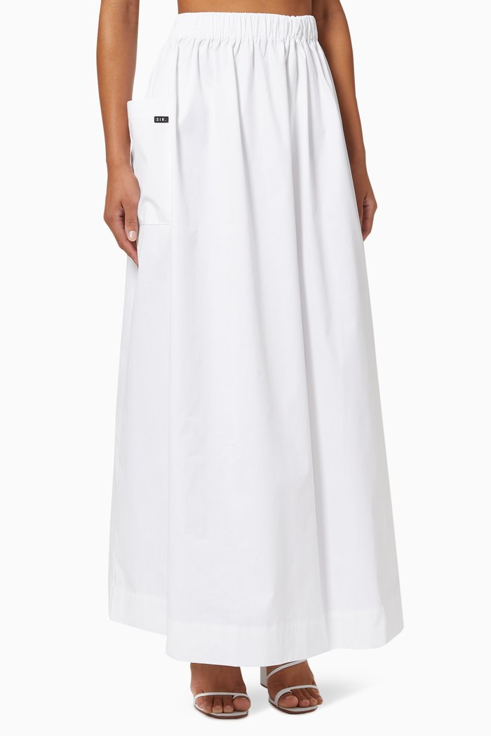 

Anja Midi Skirt in Italian Cotton Poplin, White