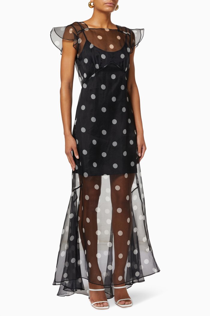 

Margot Low Back Gown in Silk Organza, Black