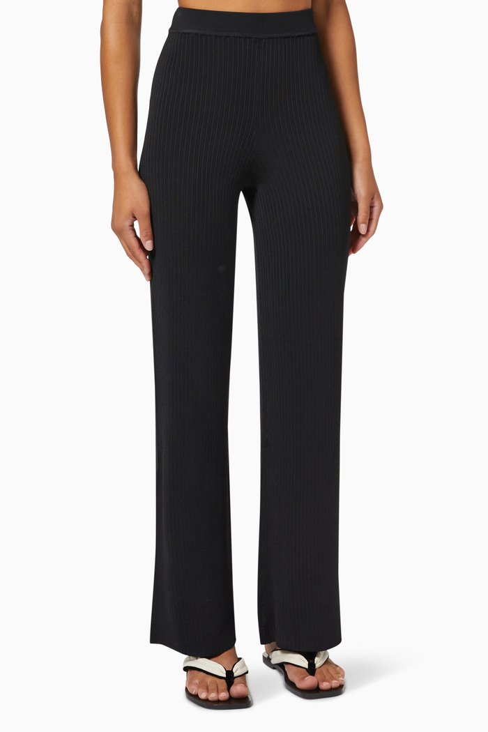 

Kelvin Pants in Ribbed Knit, Black