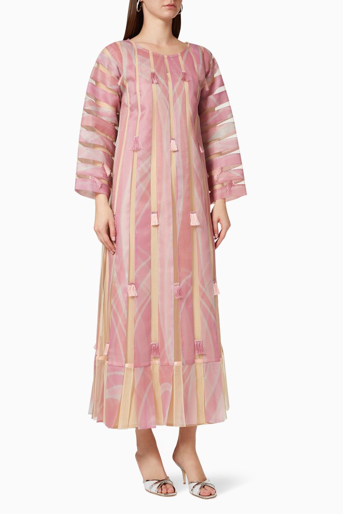 

Fringe Kaftan in Tulle, Pink
