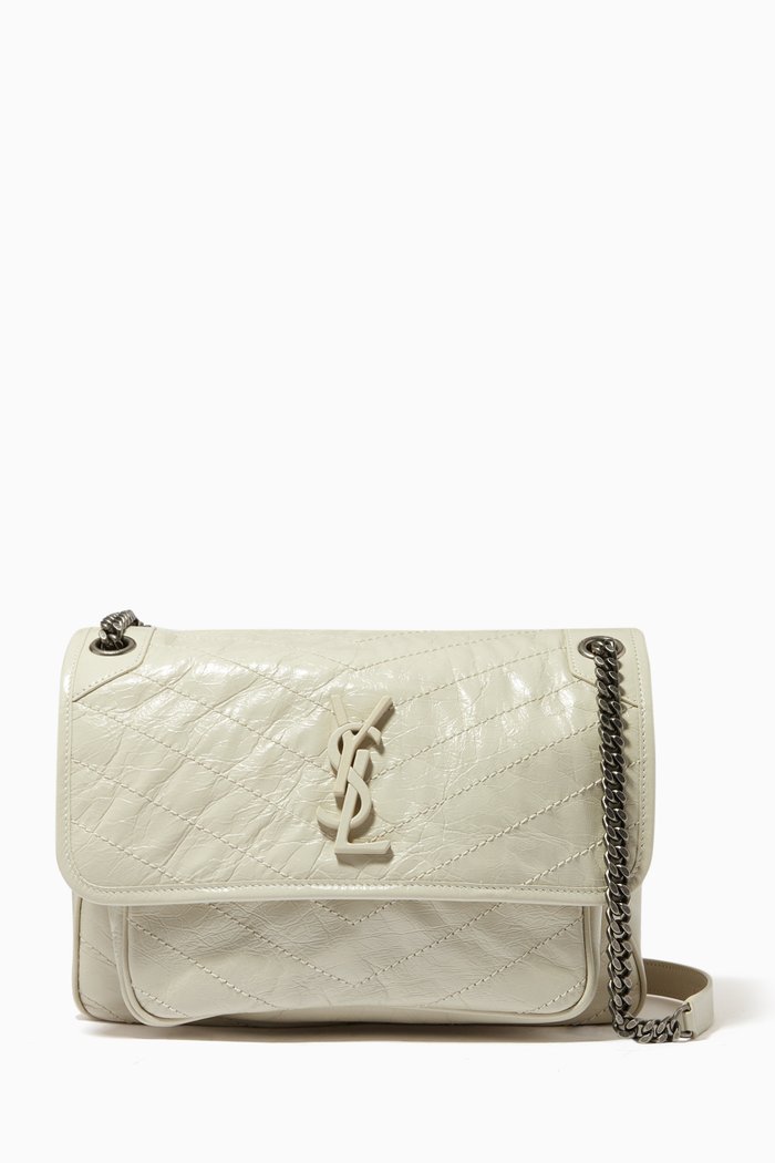 

Medium Niki Bag in Crinkled Vintage Leather, White